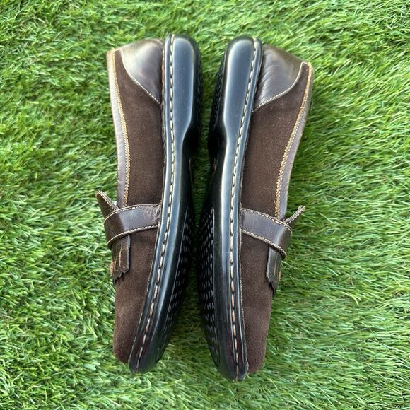 Born‎ Loafers Womens Size 7.5 Suede Leather Kilt Buckle Brown Grandmacore - Picture 4 of 7